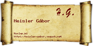 Heisler Gábor névjegykártya